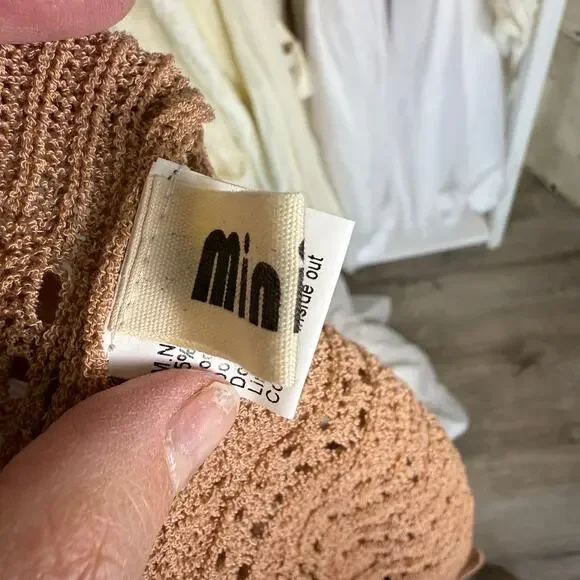 Women's Tan Knit Sweater Vest - Picture 7 of 8